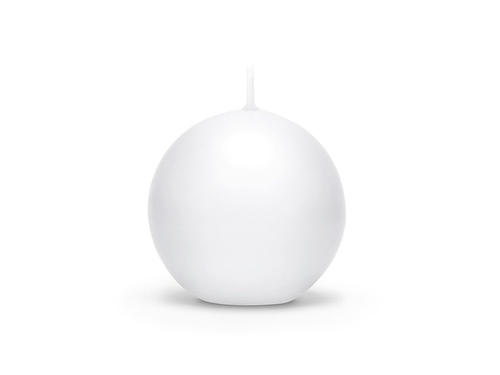 Lumânare sferică (Fi 80) albă mată - 1 buc.