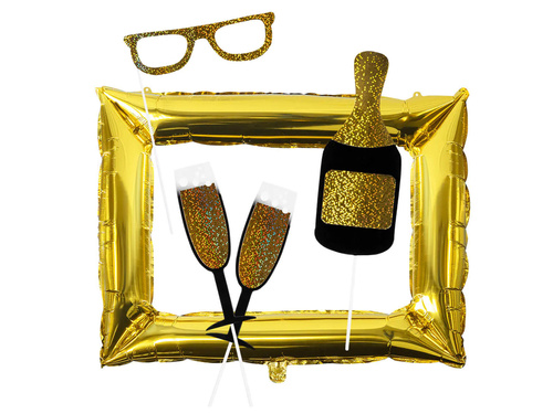 Recuzită foto + ramă balon folie - 13 buc.