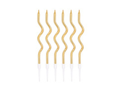 Lumânări aniversare spirală aurie - 6 buc.