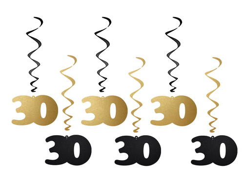 Decor suspendat vârtejuri 30 de ani - 6 buc.