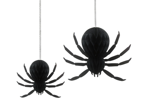 Rozeta de agățat decorațiune Spider pentru Halloween - 2 buc.