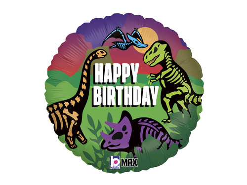 Balon de folie Happy Birthday Dinosaurs - 46 cm - 1 buc.