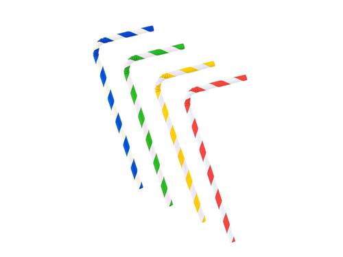 Paie de hârtie cu dungi, culori mixte - 100 buc.