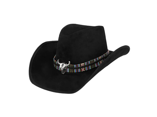 Pălărie de cowboy Django negru - 1 buc.