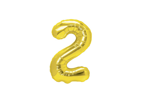 Balon din folie numărul 2 auriu - 40 cm
