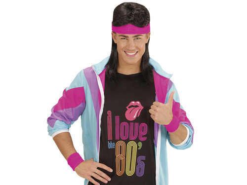 Disco 80s neon roz brățări - 3 buc.