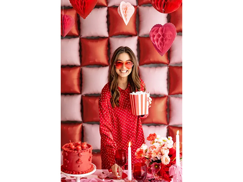 Cutii de popcorn cu dungi roșii și roz - 6 buc.