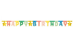 Banner colorat Happy Birthday - 160 cm - 1 buc.
