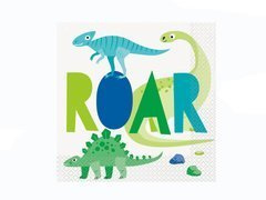 Șervețele aniversare dinozauri - 33 cm - 16 buc.