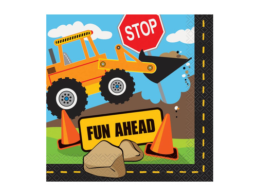 Șervețele pentru petrecerea de naștere Construcție - 33 cm - 16 buc.