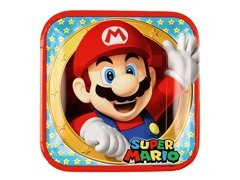Farfurii aniversare Super Mario Bros - 23 cm - 8 buc.