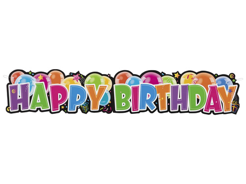 Baloane Happy Birthday Banner - 26.5 x 132 cm - 1 buc.