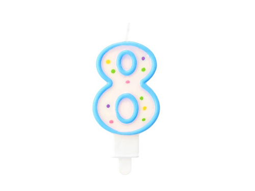 Lumânare număr opt cu puncte - 1 buc.