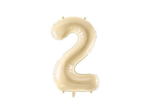 Balon din folie numărul 2 bej - 72 cm - 1 buc.
