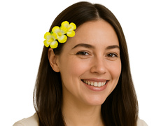 Pin floare hawaiiană galben - 1 buc.