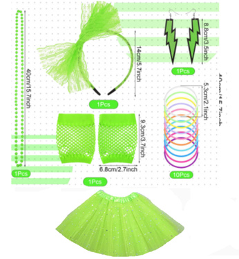 80s disco set - verde