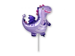 Balon cu băț din folie Purple Dragon - 36 cm - 1 buc.