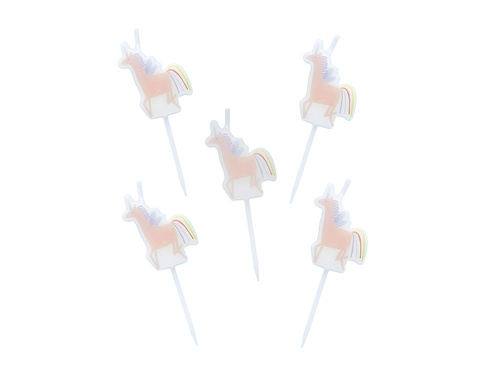 Lumânări picnic unicorn - 5 buc.