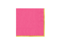 Șervețele de hârtie fucsia cu margine aurie - 33 cm - 10 buc.