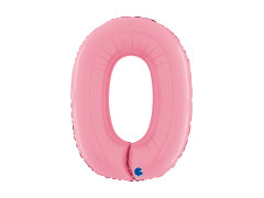 Balon din folie numărul 0 roz pastel - 26" - 1 buc.