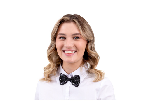 Papion cu paiete negru - 7 x 12 cm - 1 buc.