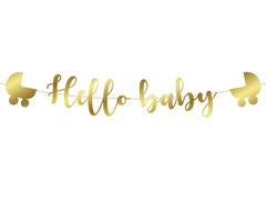 Hello Baby banner auriu - 110 cm - 1 buc.
