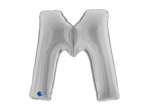 Balon din folie litera M argintiu - 40" - 1 buc.