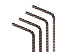 Paie de hârtie cu dungi - 19,5 cm - 10 buc.