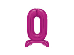 Balon folie în picioare numărul 0 roz - 76 cm - 1buc.