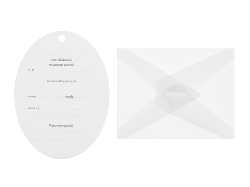 Invitație de împărtășanie cu ornament alb - 10 buc.