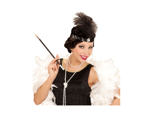 Bentiță Charleston din paiete cu bijuterii și pene