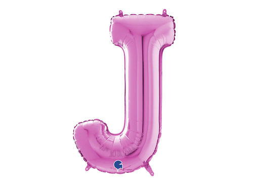 Fucsia litera J balon de folie - 66 cm - 1 buc.
