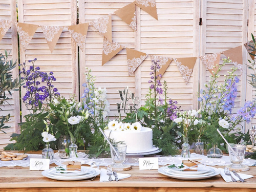 Banner cu steaguri maro cu imprimeu alb - 210 cm - 1 buc.