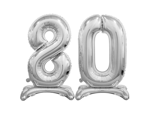 Set de baloane din folie 80 argint - 74 cm