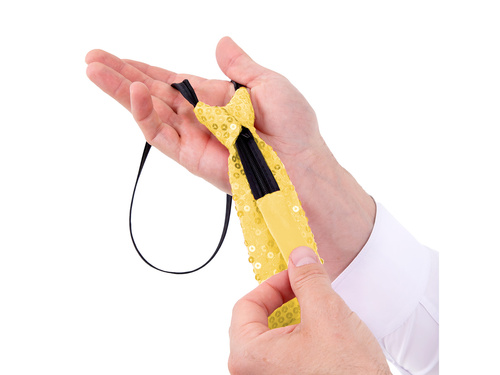 Cravată cu paiete - auriu - 36 cm - 1 buc.