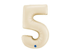 Balon cu numărul 5 din folie satin crem - 26" - 1 buc.