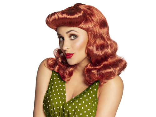 Peruca roșie Pin-Up - 1 buc.