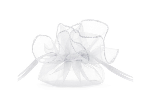Pungi din organza pentru invitați - alb - 25 cm - 10 buc.