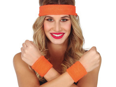 Brățări portocalii Disco 80s - 3 buc.