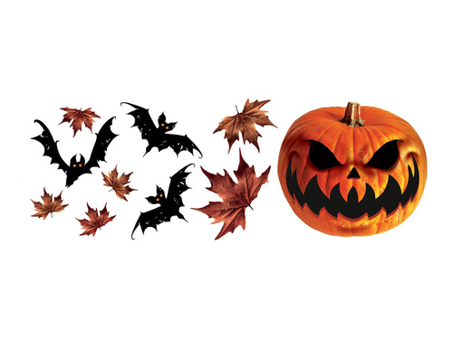 Decor de perete cu dovleac de Halloween - 10 buc.