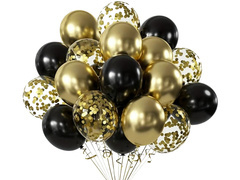 Set baloane negre și aurii - 26 buc.