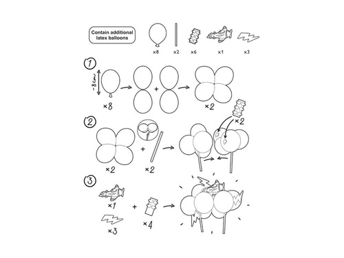 Balon tort topper Airplane - 1 set