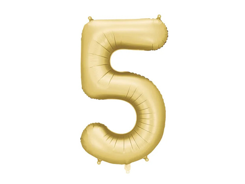 Balon din folie auriu numărul 5 - 86 cm - 1 buc.