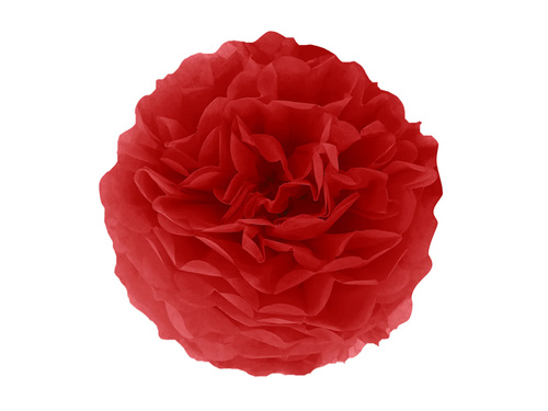 Decorațiuni florale suspendate pom pom - roșu - 35 cm - 1 buc.