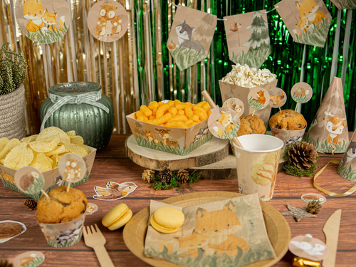 Cupe aniversare Animale de pădure - 250 ml - 6 buc.