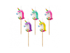 Lumânări picnic unicorn - 5 buc.