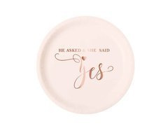 Farfurii roz She said yes - 18 cm - 6 buc.