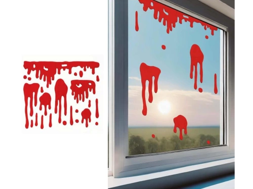 Stickere cu gel pentru sticlă cu pete de sânge - 1 buc.