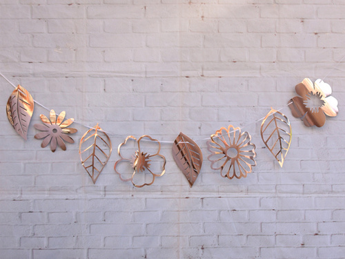 Ghirlandă de flori aur roz - 1 buc.