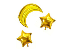 Baloane din folie Stele și lună - 3 buc.